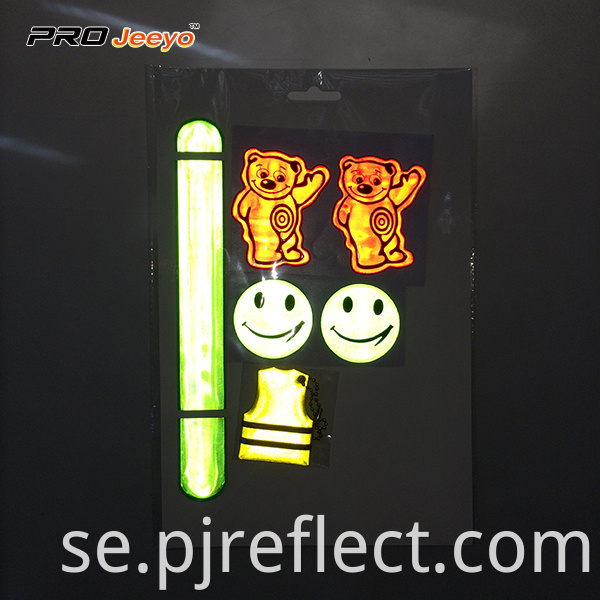 Reflective Bear Shape Slap Warp Keyring Sticker Set Wb Swss004